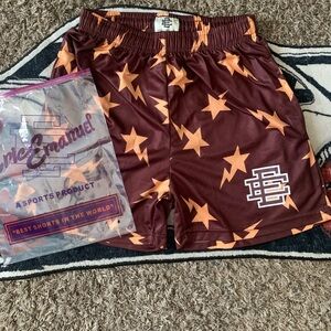 Eric Emanuel Maroon and Orange Star Shorts/ Size M brand new